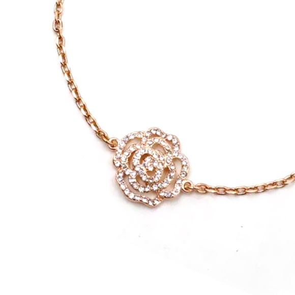KATE SPADE • Rose Gold Crystal Rose Bracelet - Picture 3 of 4